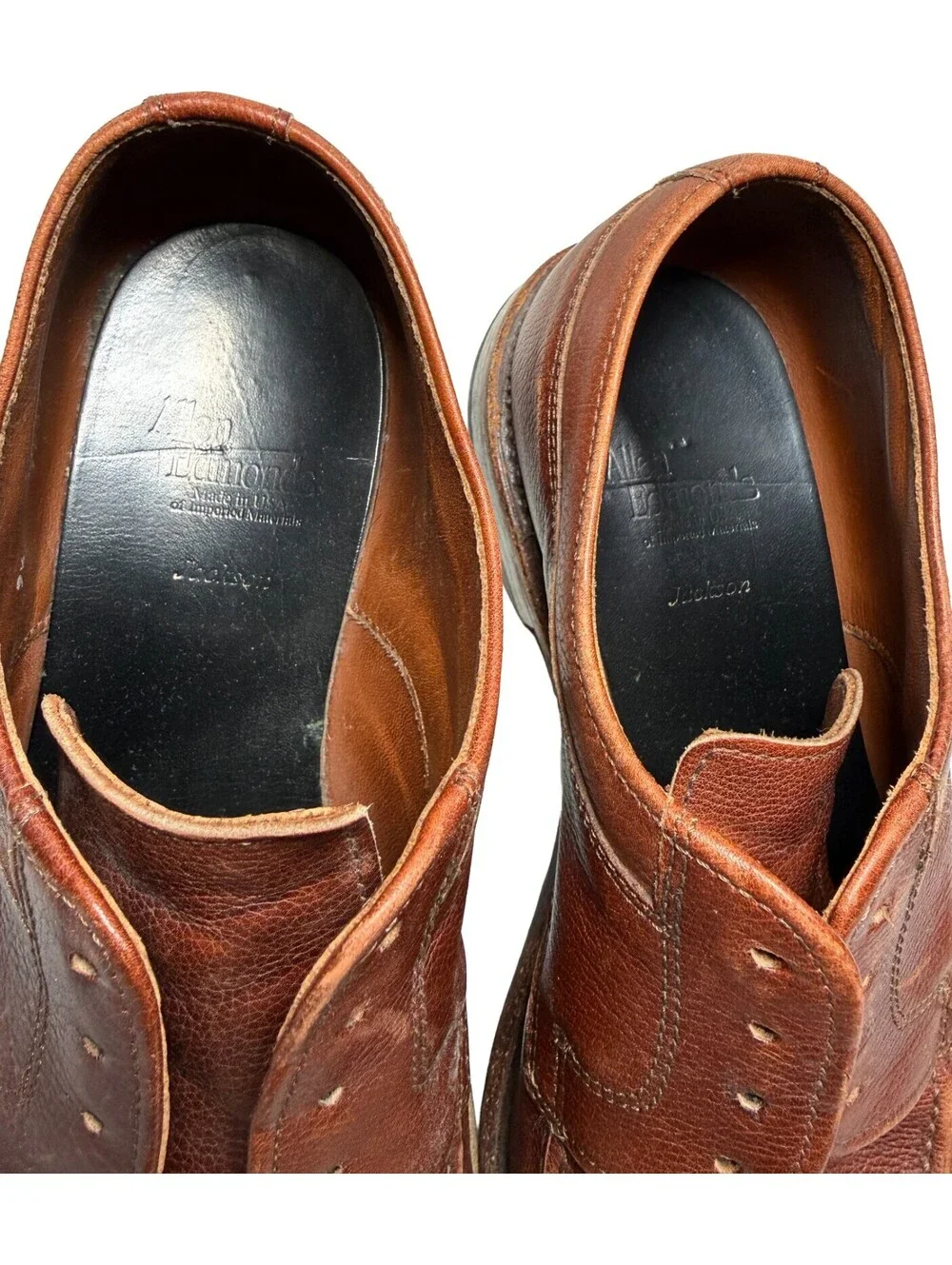Allen Edmonds Jackson derby shoes Mens Calf Leather Sz US 9.5 D Chili Brown